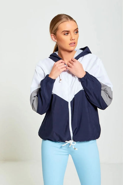 Two-tone Block Contrast Windbreaker Jacket