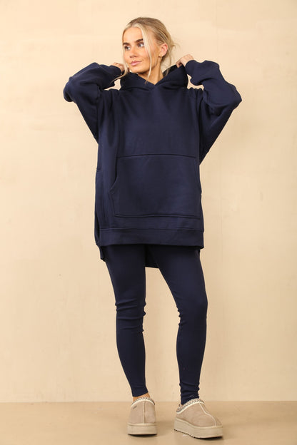 Oversized Hoodie & Ribbed Leggings Set - 17 colours