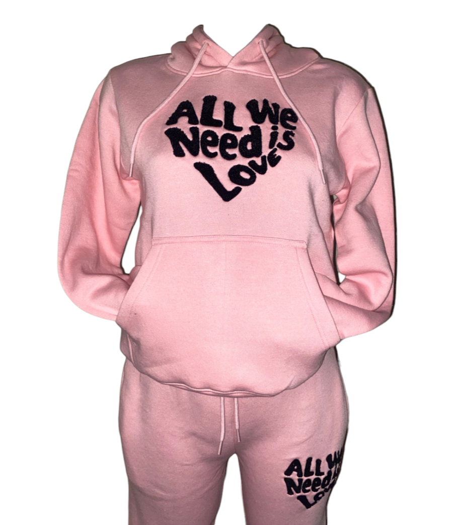 Kids Girls "All We Need Is Love" Hooded Tracksuit