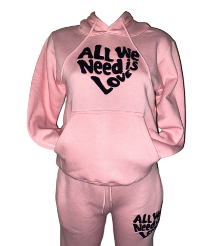 Kids Girls "All We Need Is Love" Hooded Tracksuit