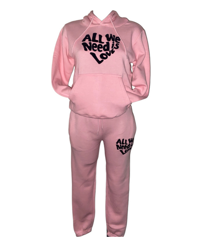 Kids Girls "All We Need Is Love" Hooded Tracksuit