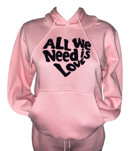 Kids Girls "All We Need Is Love" Hooded Tracksuit