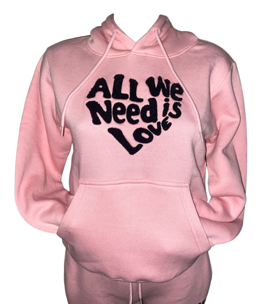 Kids Girls "All We Need Is Love" Hooded Tracksuit