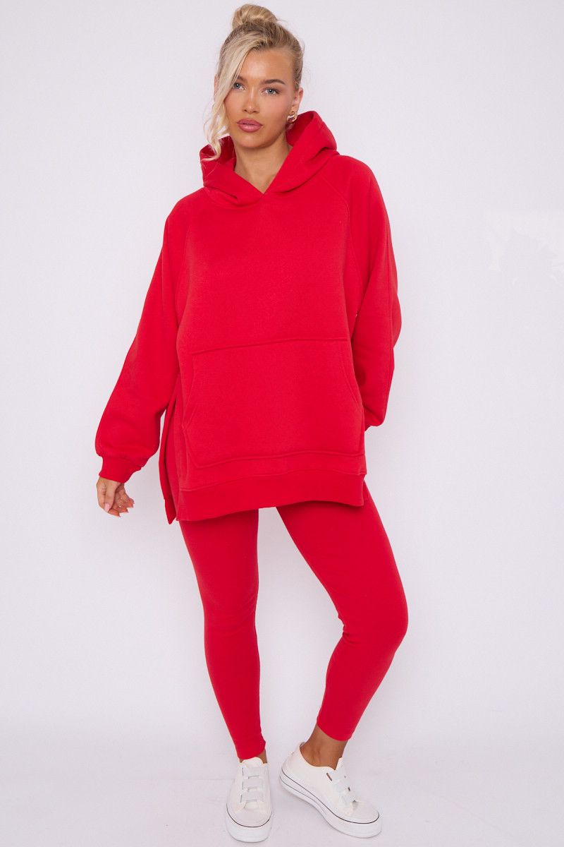 Oversized Hoodie & Ribbed Leggings Set - 17 colours