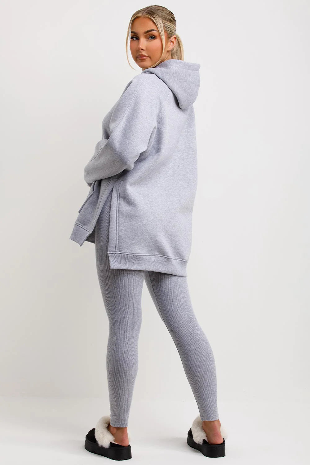 Oversized Hoodie & Ribbed Leggings Set - 17 colours