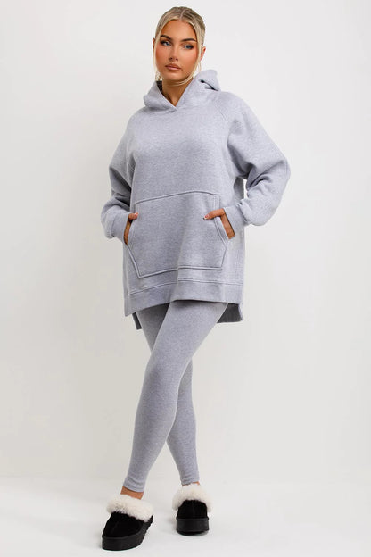 Oversized Hoodie & Ribbed Leggings Set - 17 colours