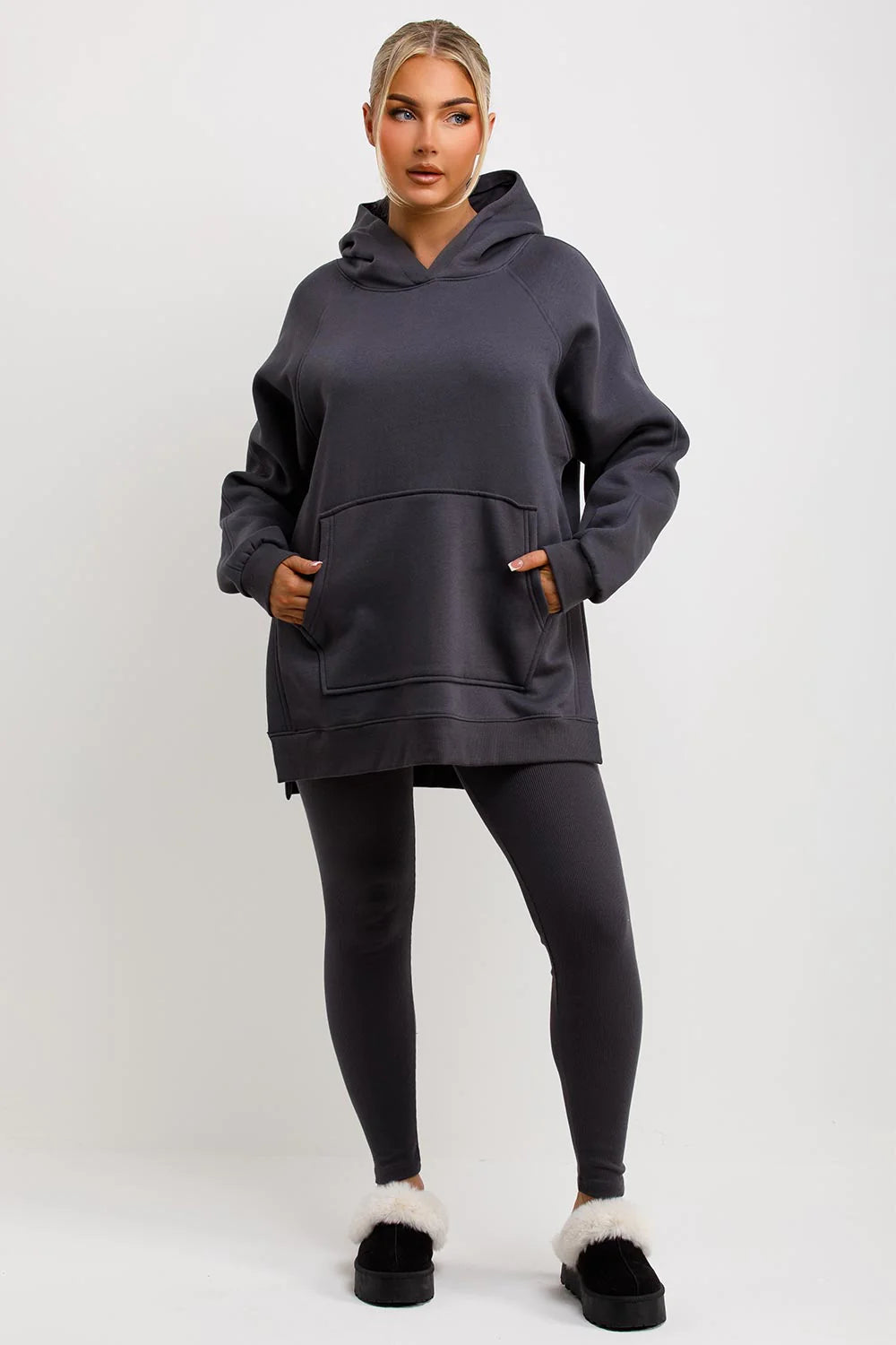 Oversized Hoodie & Ribbed Leggings Set - 17 colours