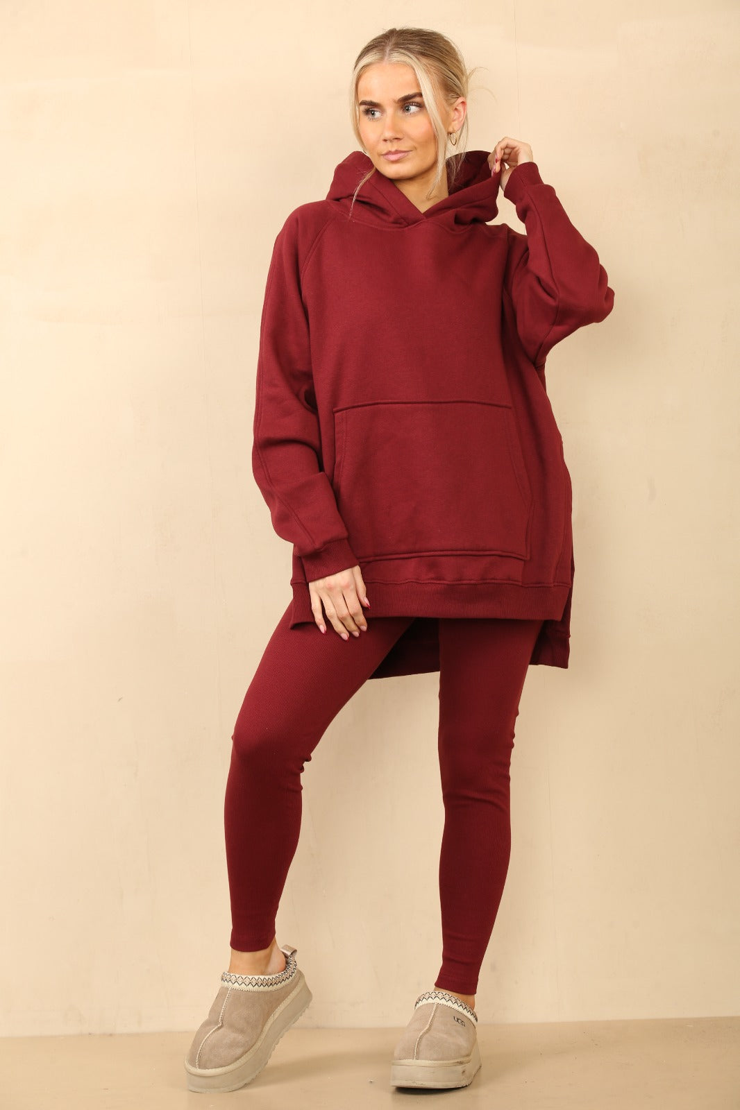 Oversized Hoodie & Ribbed Leggings Set - 17 colours