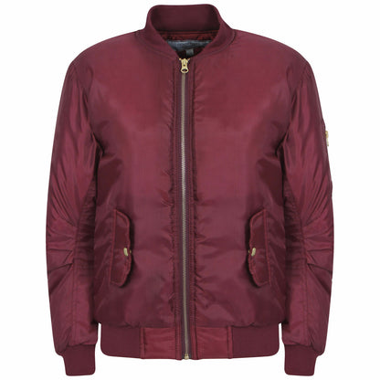 Children's Wine Coloured Bomber Jacket.It Has An Elasticated Ribbed Collar, Waistband & Cuffs. Has 2 Front Pockets And Pocket On The Sleeve . Ages 5-16 Available.