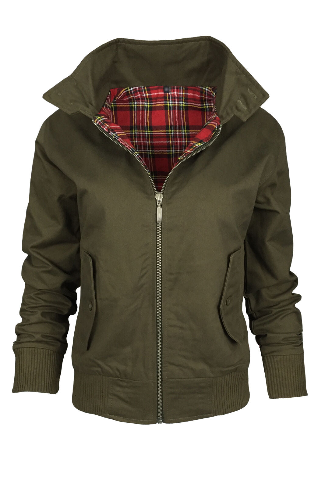 Ladies "Harrington" Style Khaki Jacket.