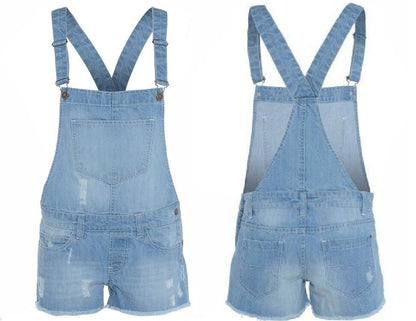 Girls Denim Short Dungaree