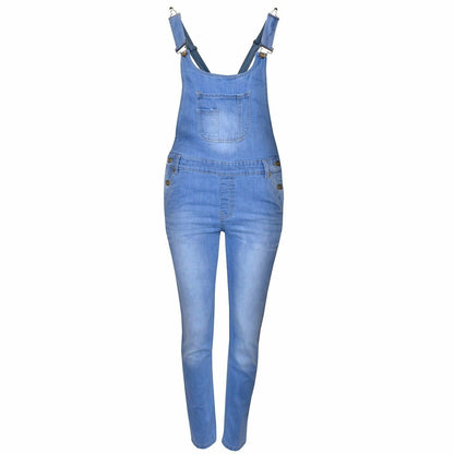 Girls Light Blue Denim Jumpsuit.