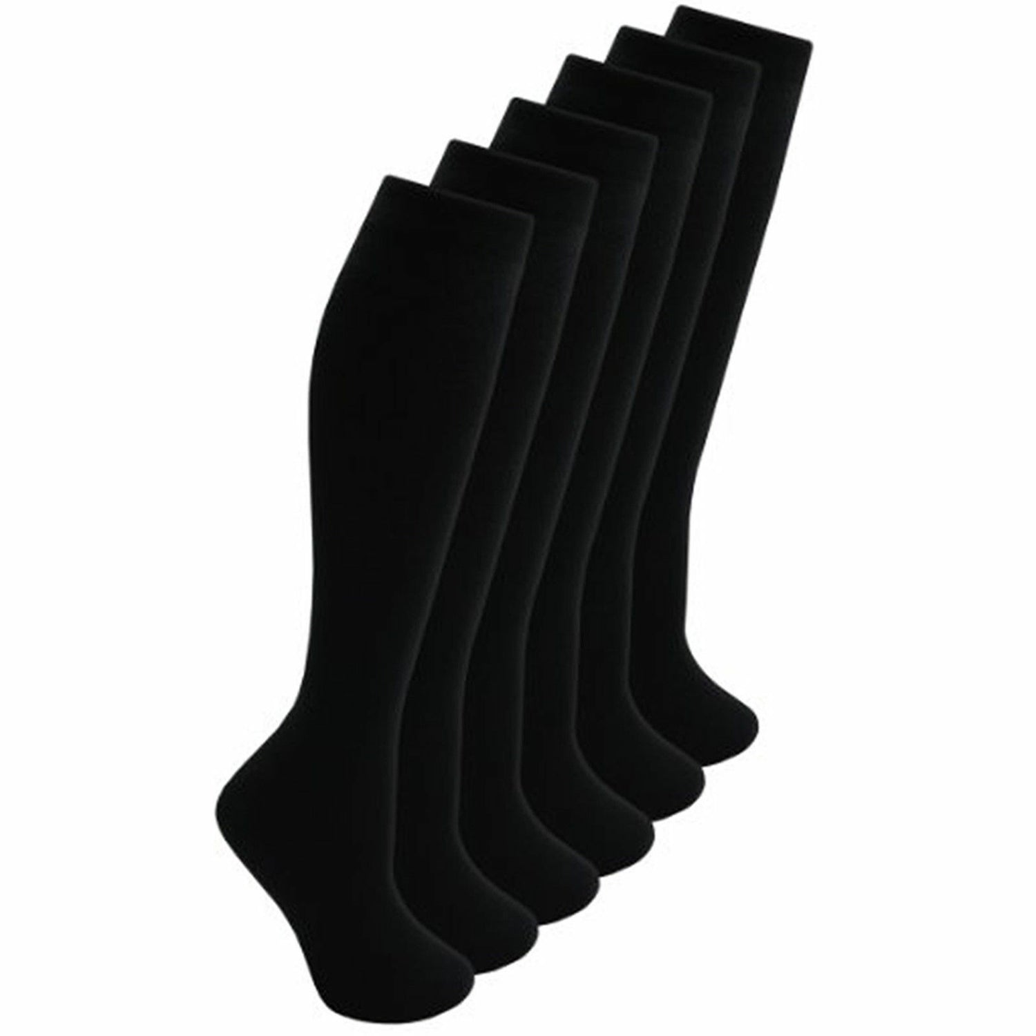 Girls Knee High Black School Socks. 