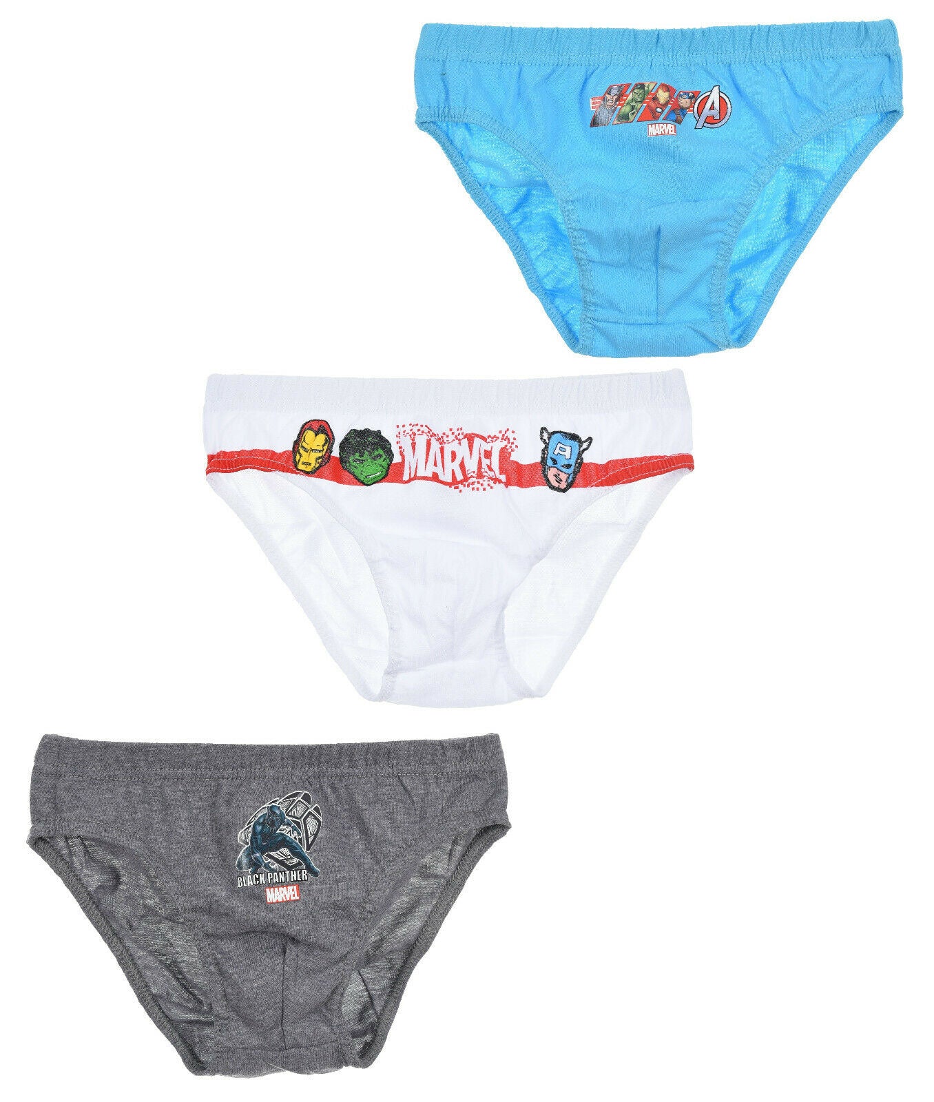 Children's  Marvel Avenger 3 Brief Set Each Colour Has A Different Design On, Ages 2 To 8 Official Merchandise