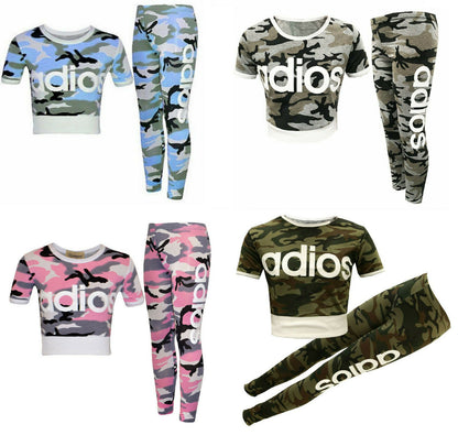 Adios Crop Top & Legging Camo Co-ord Set