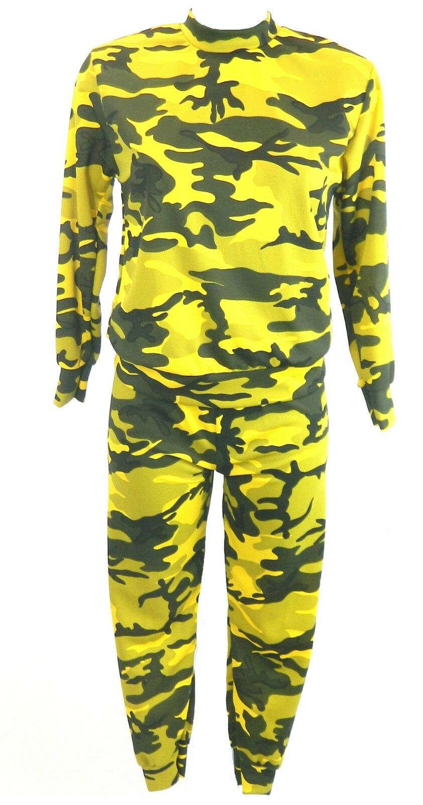 Children's Neon Yellow Camo Loungewear Set.