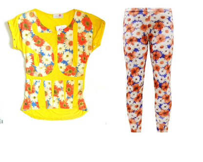 Daisy Floral Top & Leggings Set