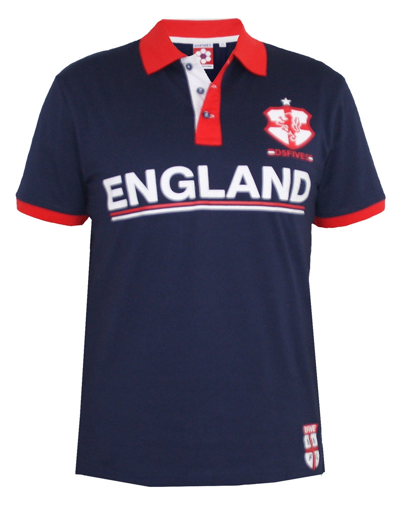 D555 Unisex England World Cup Lions Lionesses Football Duke Polo T-Shirt