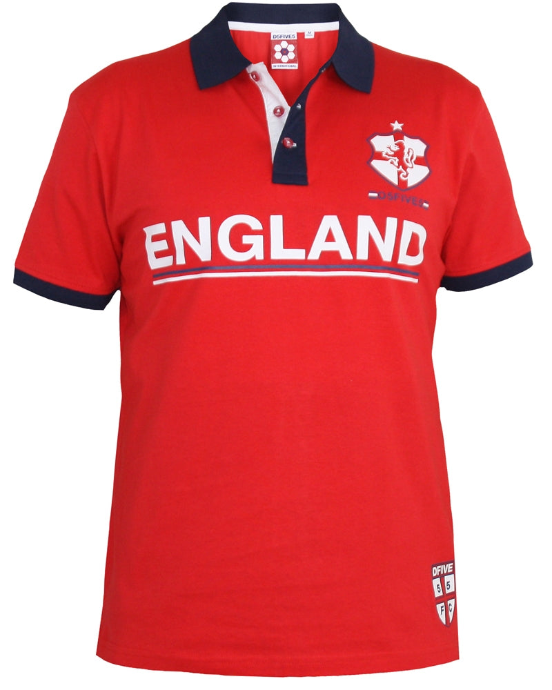 D555 Unisex England World Cup Lions Lionesses Football Duke Polo T-Shirt