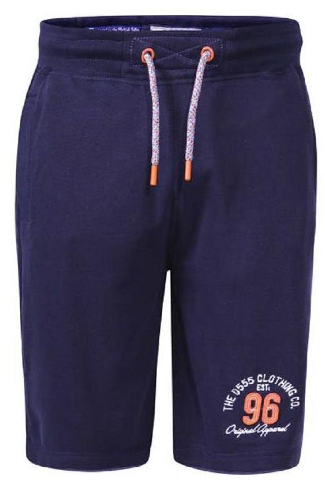 D555 Navy Plus Size Tompkins Casual Fleece Sweat Pants Track Shorts