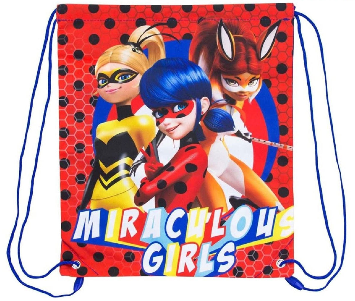 Miraculous Ladybug & Cat Noir Drawstring Bag