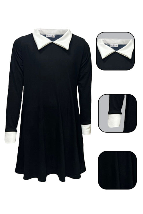 Kids Wednesday Addams Costume and Make-up Set