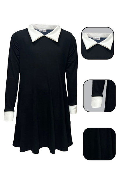 Kids Wednesday Addams Costume and Make-up Set