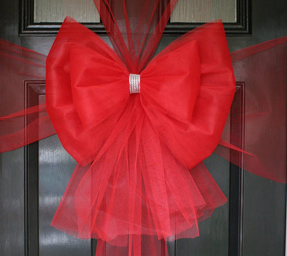 Christmas Red Door Bow Party Decoration