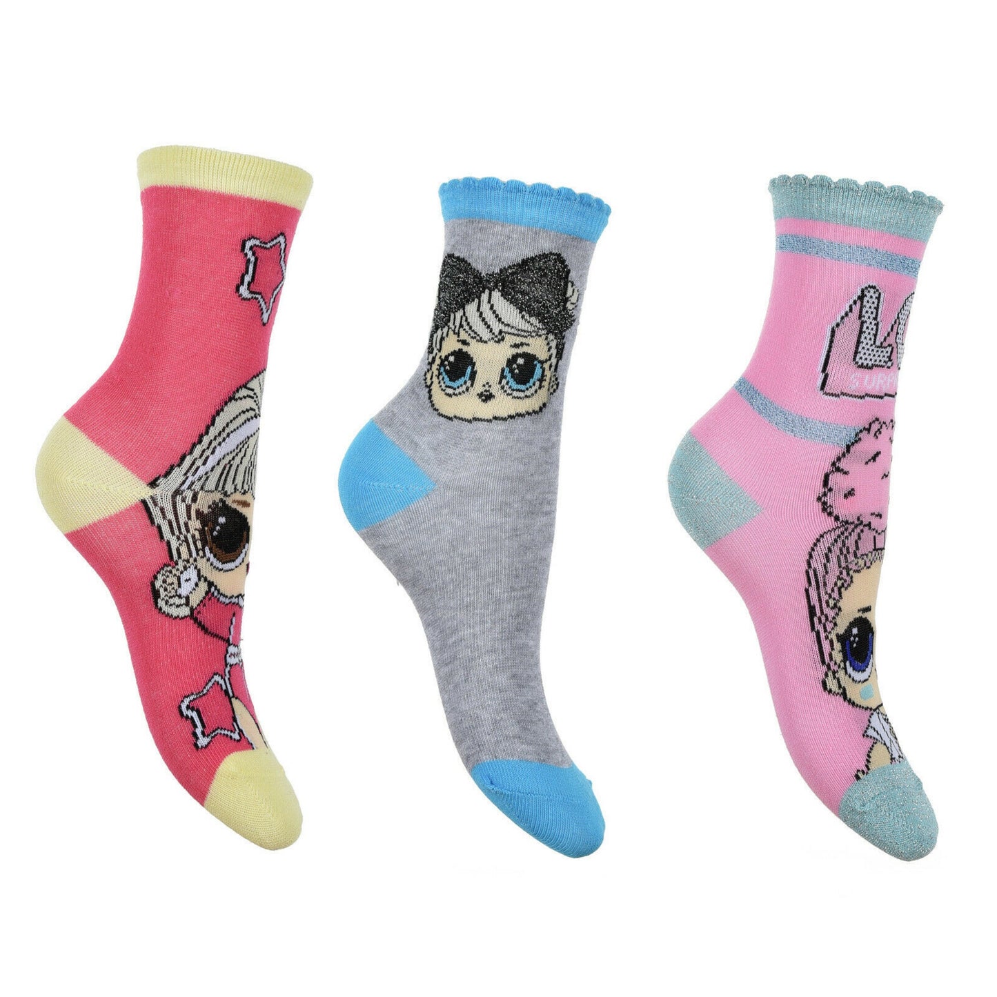 L.O.L Surprise Dolls 3 Pair Sock Set