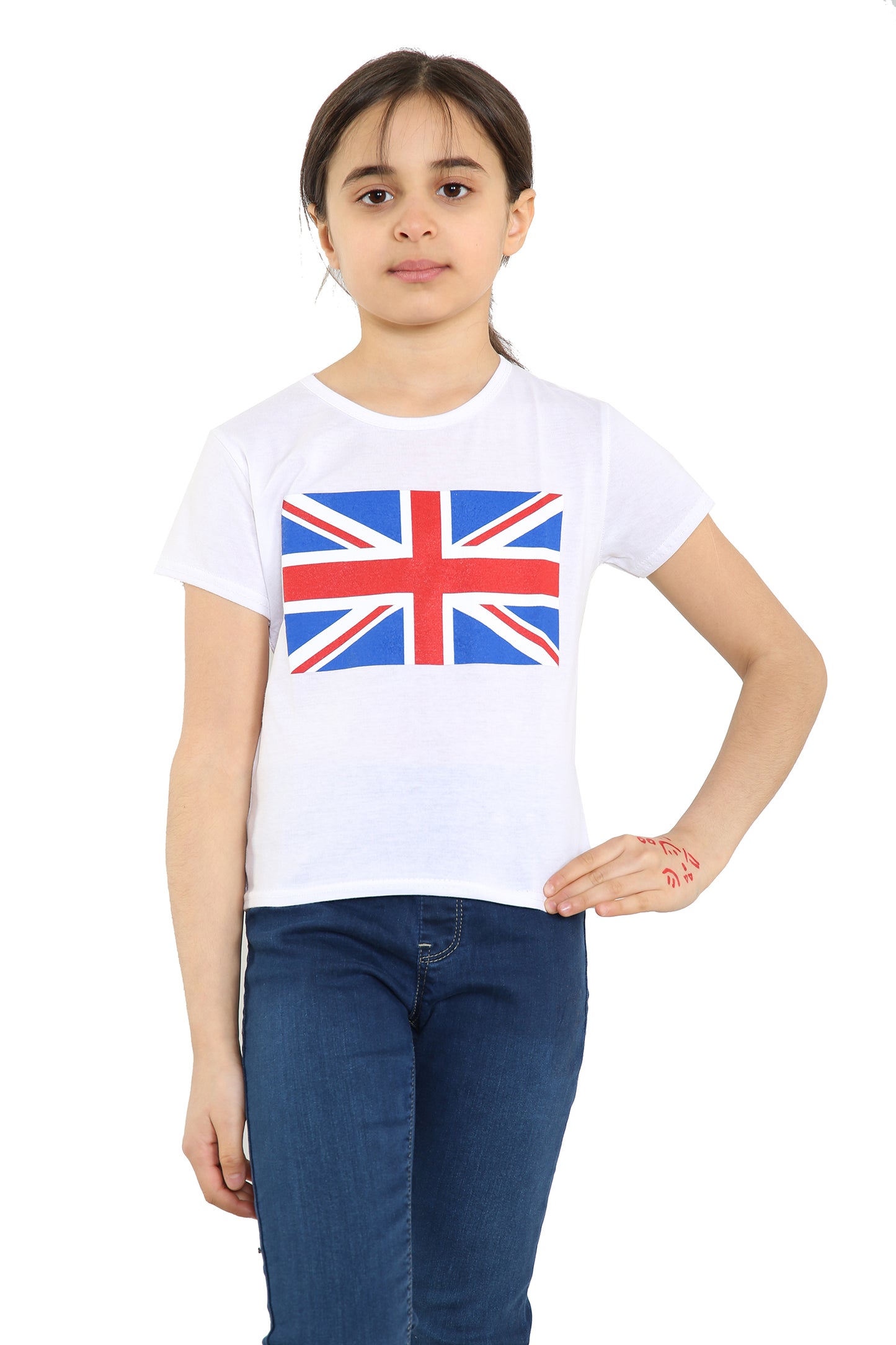 Kids Union Jack Flag Team GB 3/4 Length T-Shirt