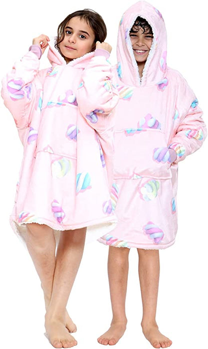 Kids Oversized Hug & Snug Hoodie Soft Blanket Hoodies UK