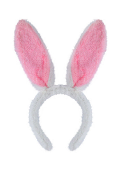 Kids Bunny Ears Blue Pink Headband and White Gloves Costume Sets