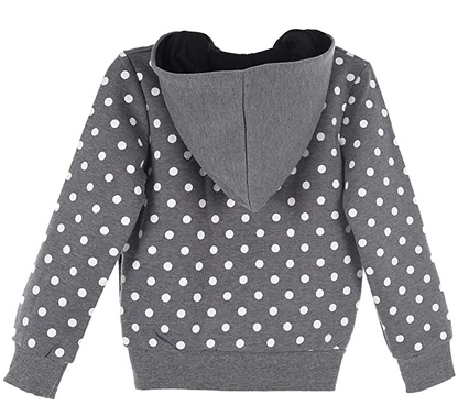 Image Of Back Of The Grey Ladybug Hoodie