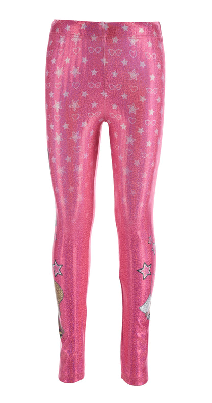 L.O.L Surprise Shiny Leggings, Fuchsia, Ages 5-6 (116cm), 7-8 (128cm), 9-10 (132cm), CM Sizes Are The Approximate Height Of The Child, 92% Polyester 8% Elastane, Official Merchandise