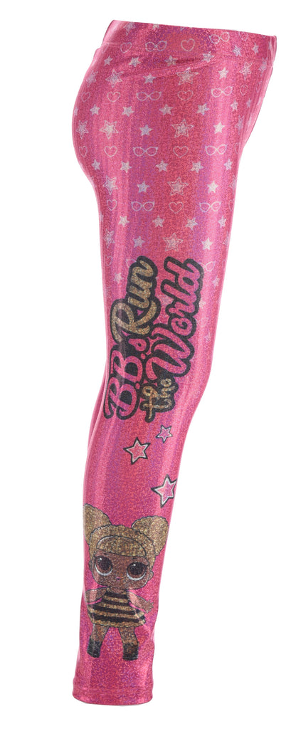 L.O.L Surprise Shiny Leggings, Fuchsia, Ages 5-6 (116cm), 7-8 (128cm), 9-10 (132cm), CM Sizes Are The Approximate Height Of The Child, 92% Polyester 8% Elastane, Official Merchandise