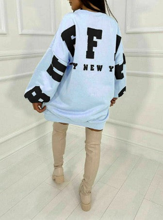 Oversized Buffalo New York Sweatshirt Jumper Dress