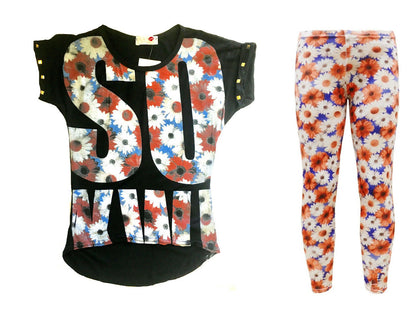 Daisy Floral Top & Leggings Set