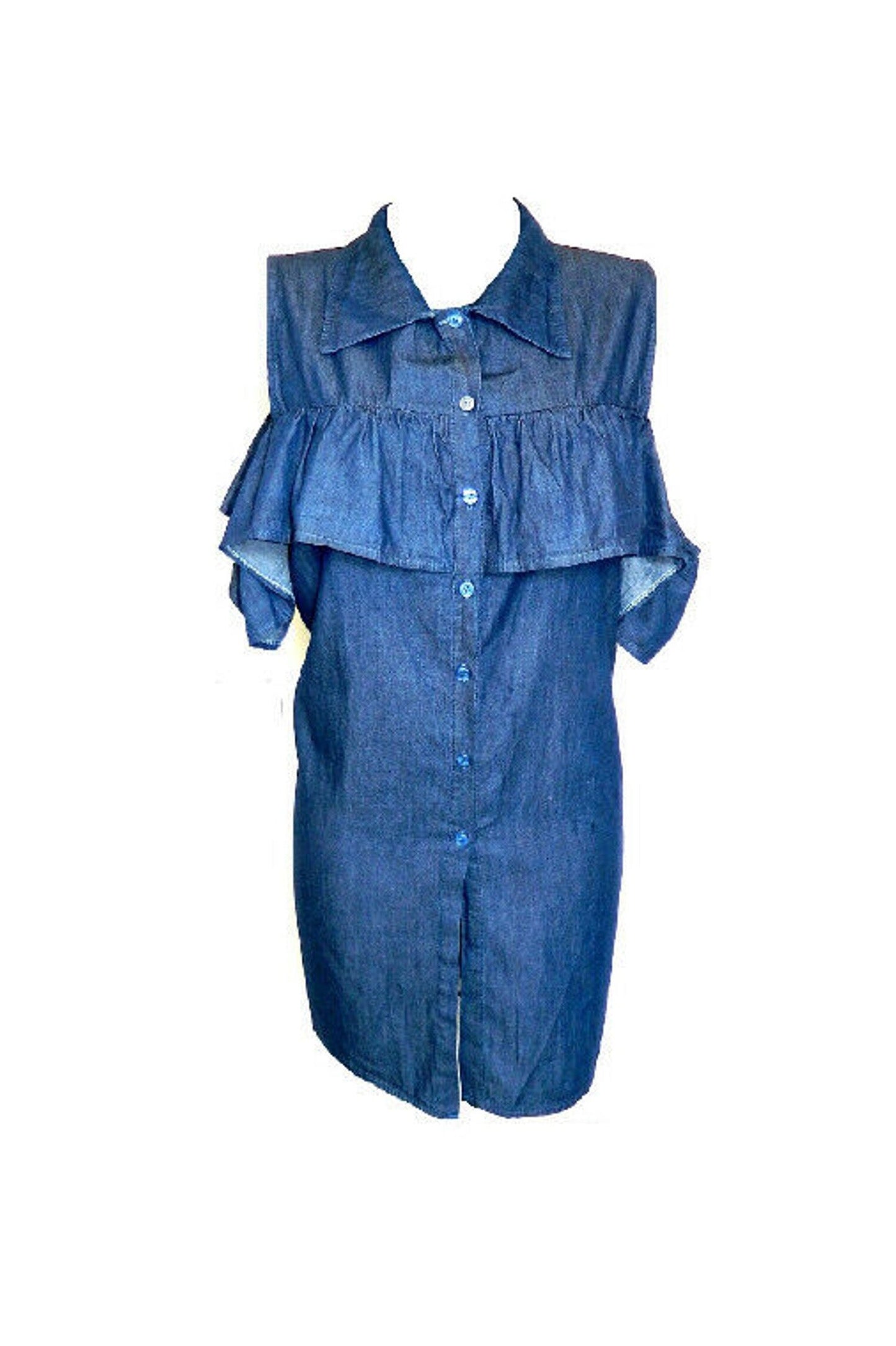 Bardot Lace Top Blue Denim Dress