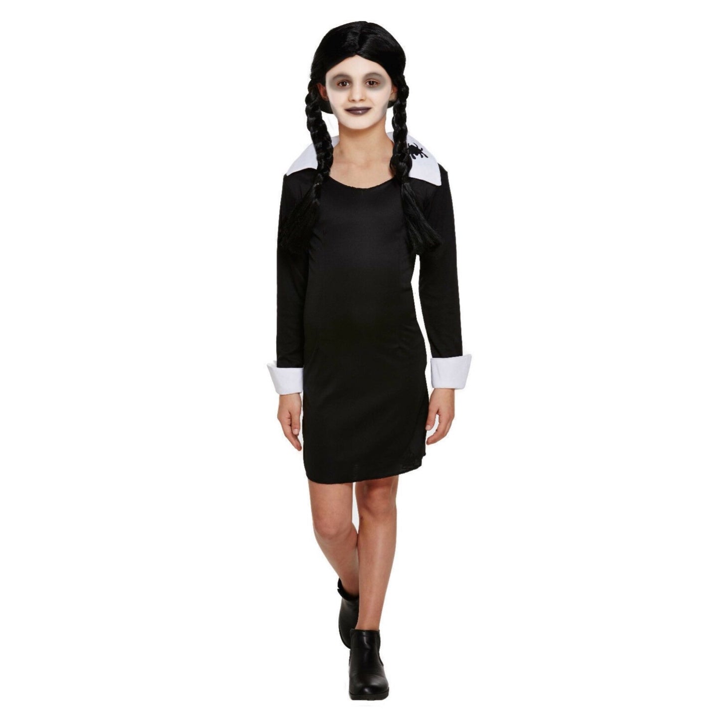 Kids Scary Daughter Wednesday Addams Family Costume