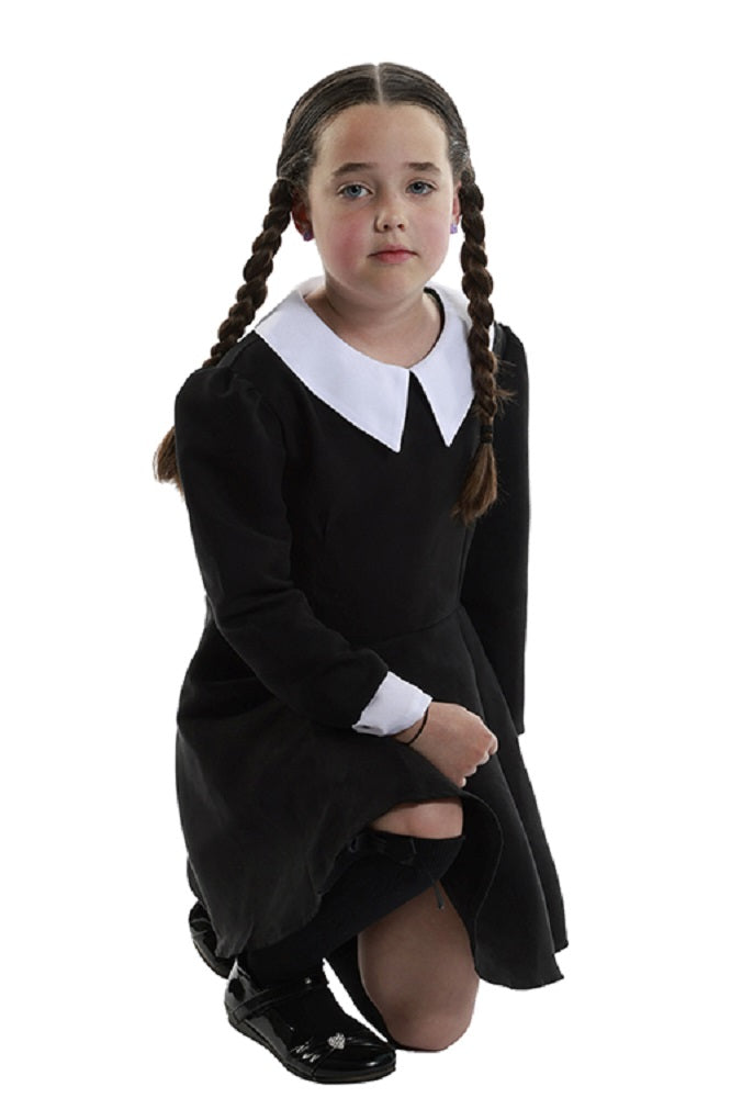 Kids Wednesday Addams Costume and Make-up Set