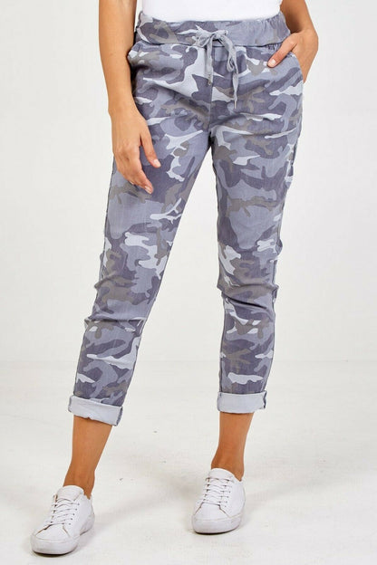 Ladies "Magic" Light Blue Camouflage Trousers.