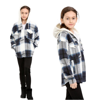 Girls Hooded Oversized Shacket