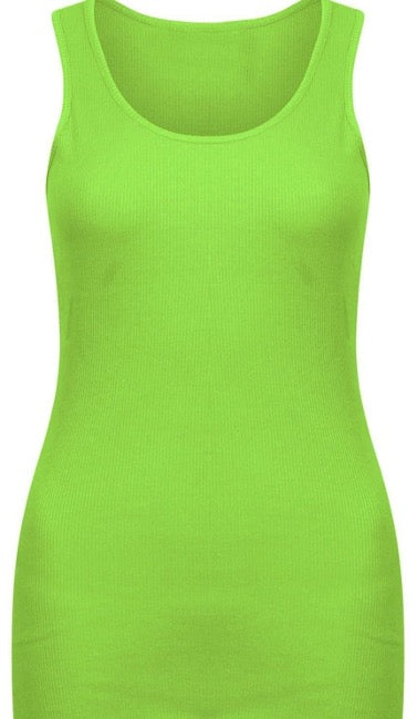 Basic Cotton Ribbed Vest Top Plus Size