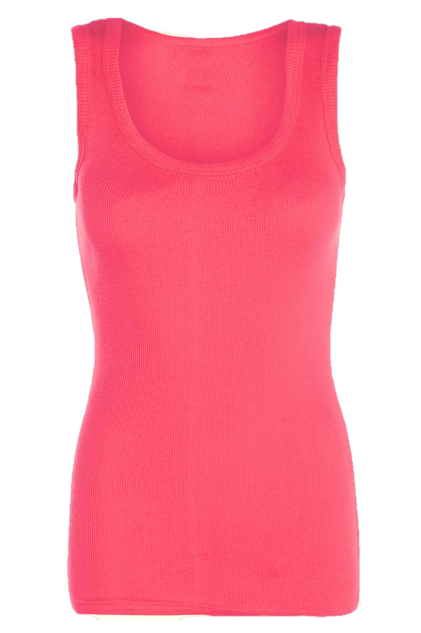 Basic Cotton Ribbed Vest Top Plus Size