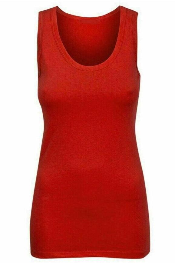 Basic Cotton Ribbed Vest Top Plus Size