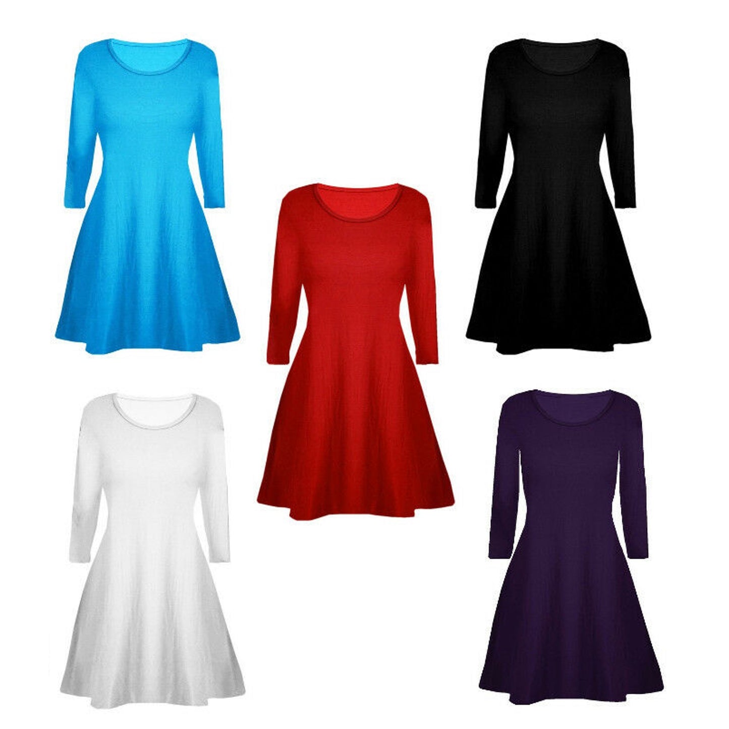 Long Sleeve Skater Swing Dresses