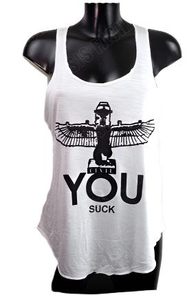 Sleeveless You Suck Slogan Vest Top